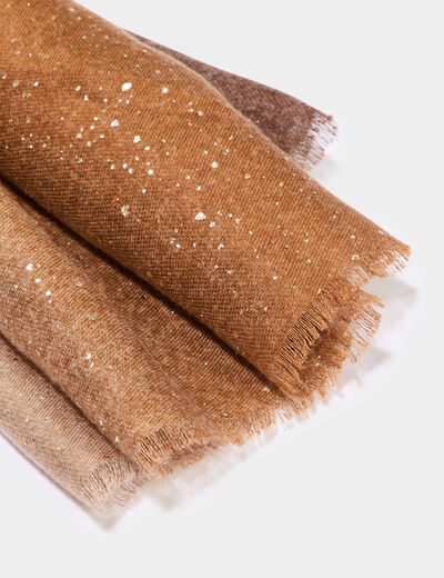 Foulard &agrave; paillettes camel femme