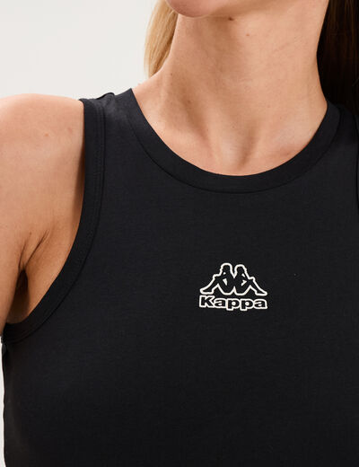 D&eacute;bardeur sans manches coton Kappa noir femme