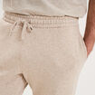 Pantalon jogging droit molleton beige homme