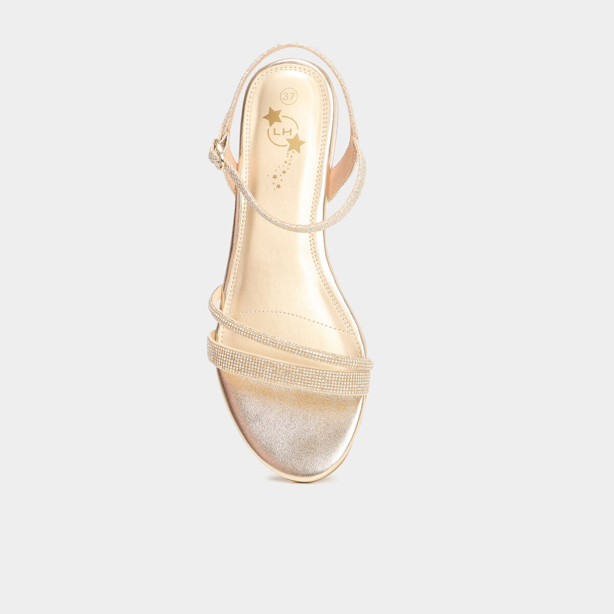 Sandales avec strass jaune or fille