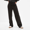 Pantalon droit taille haute noir femme