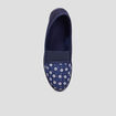 Chaussons emboîtants compensés bleu femme