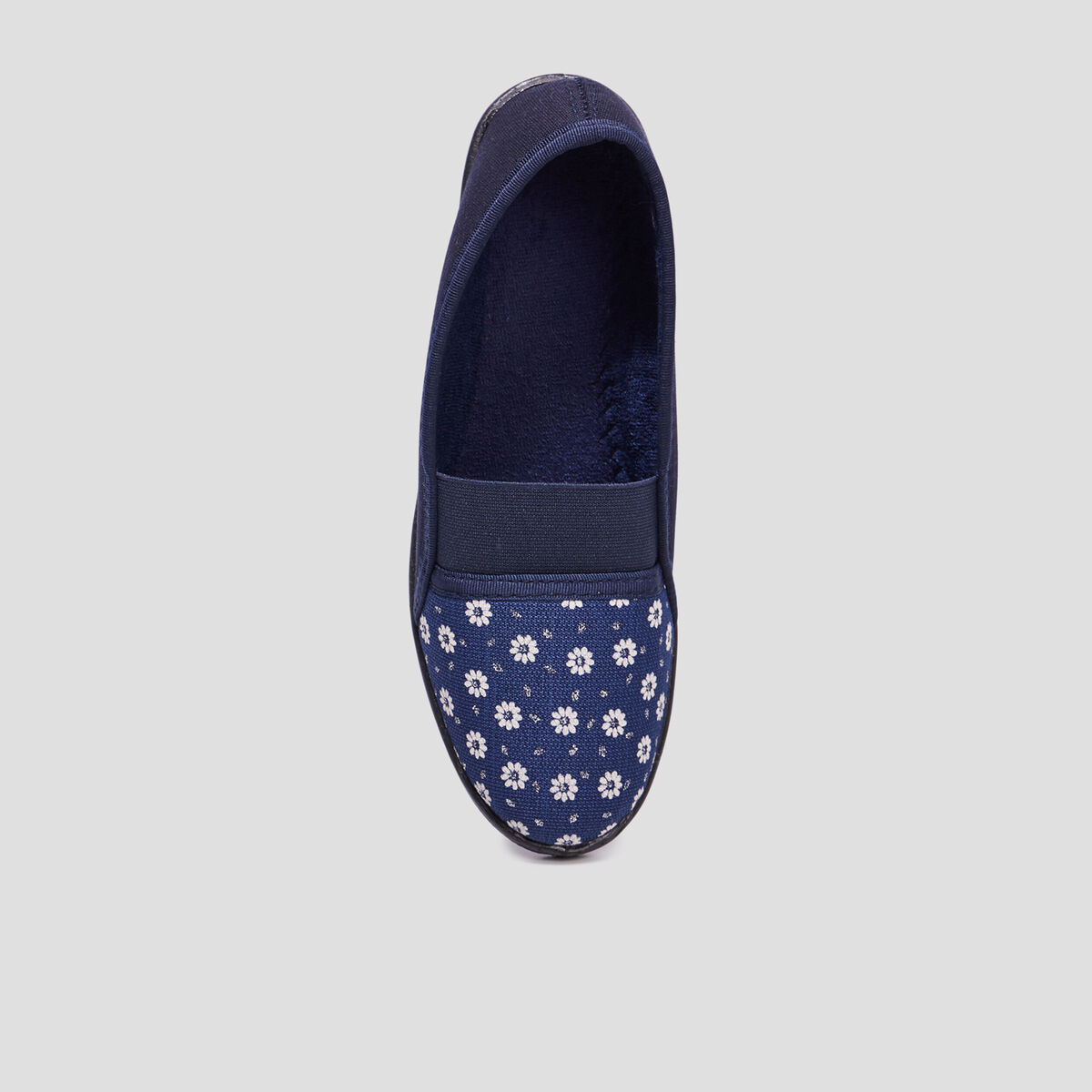 Chaussons emboîtants compensés bleu femme