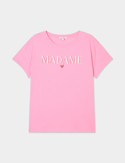 T-shirt EVJF oversize coton rose framboise femme