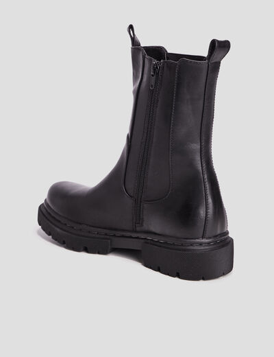 Bottines chelsea &eacute;lastiqu&eacute;es noir femme