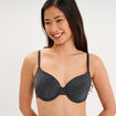 Soutien-gorge corbeille padd&eacute; microfibre gris femme