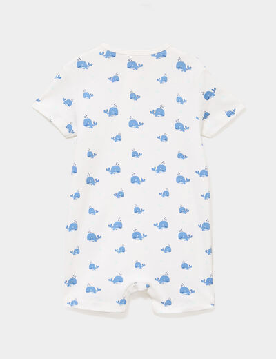 Lot 2 combishorts manches courtes coton ecru b&eacute;b&eacute;