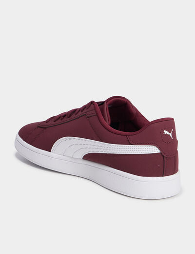 Tennis basses à lacets Puma Smash Buck bordeaux homme