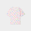 T-shirt col rond manches courtes coton ecru fille