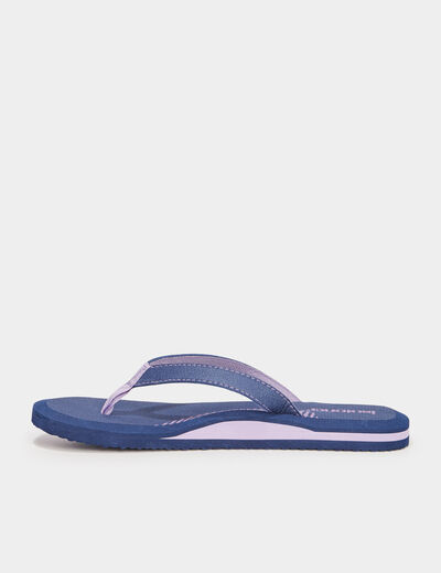 Tongs Isotoner bleu femme