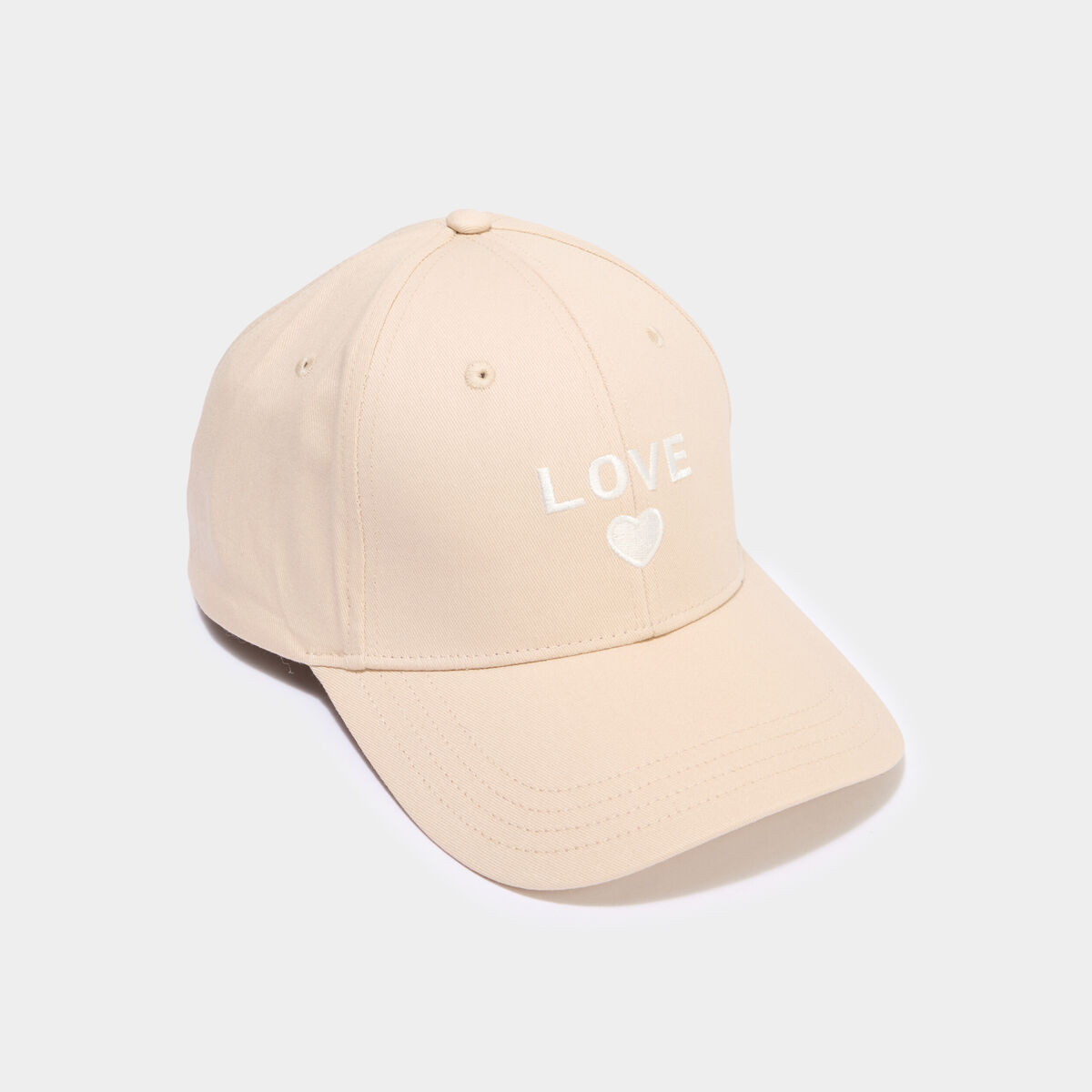 Casquette brod&eacute;e coton sable femme