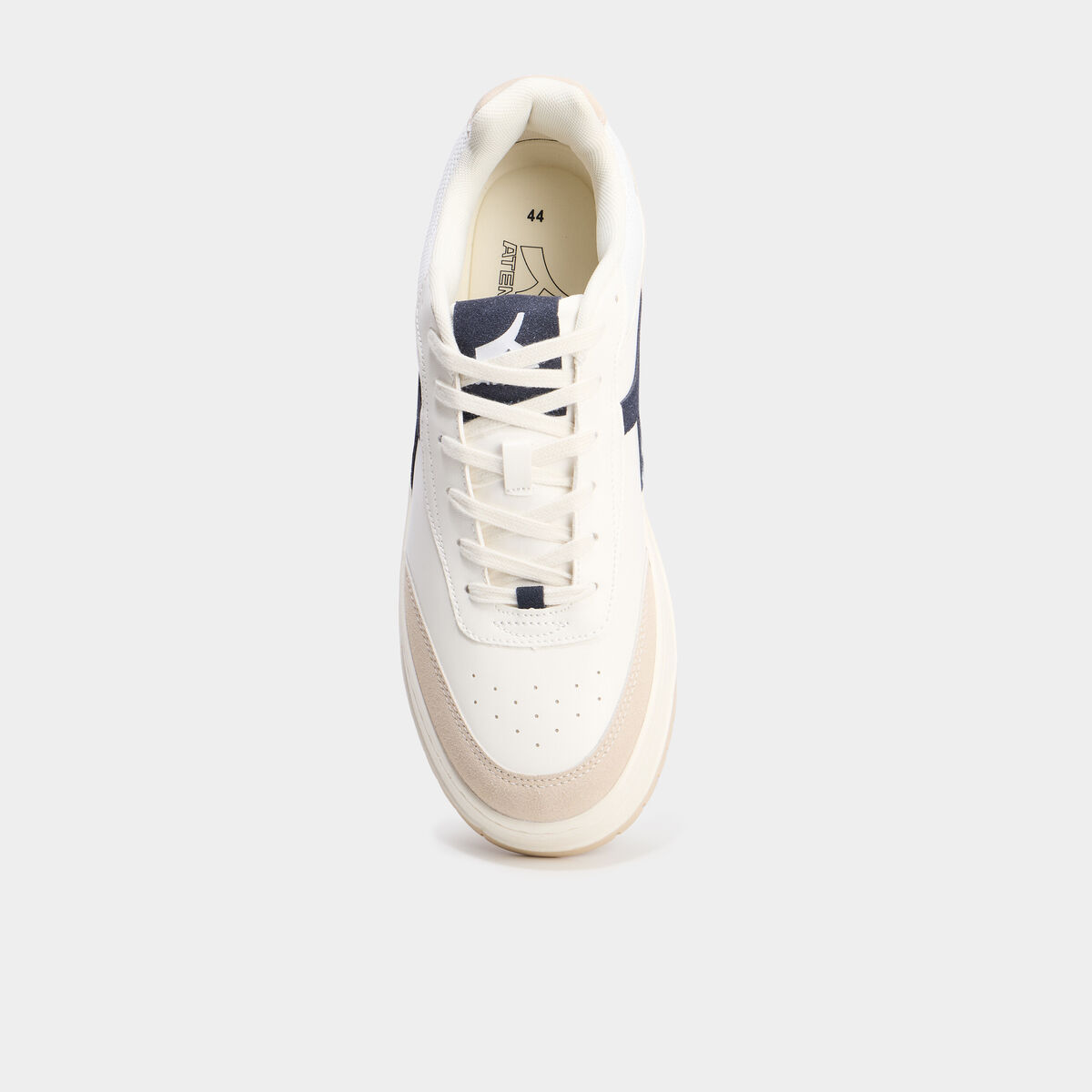 Baskets &agrave; lacets semelle plate bleu marine homme