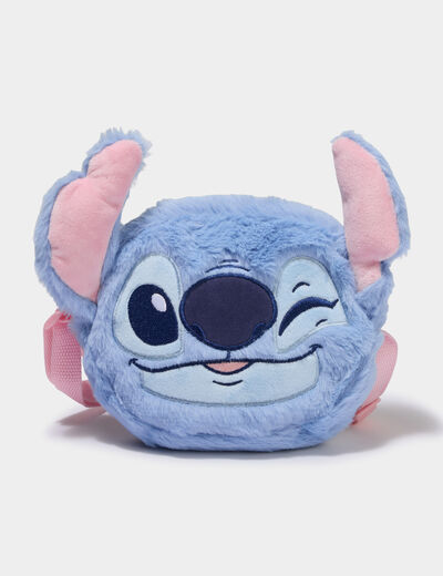 Sac bandouli&egrave;re fausse fourrure Stitch bleu fille