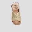 Sandales brides tressées jaune or fille