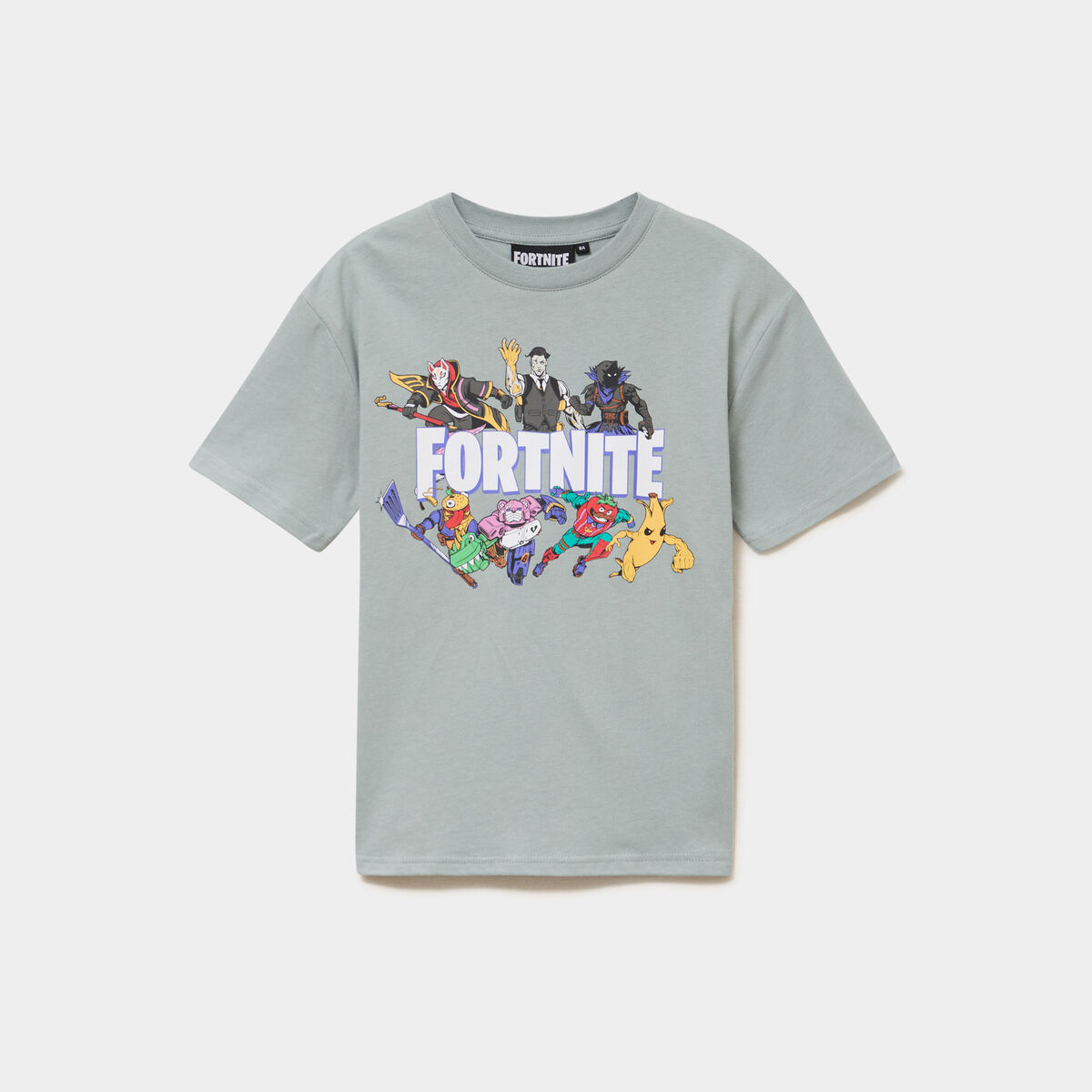 T-shirt manches courtes coton Fortnite vert gar&ccedil;on
