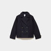 Trench court double boutonnage bleu fonc&eacute; femme