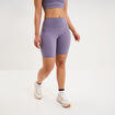 Short cycliste de sport taille haute violet femme