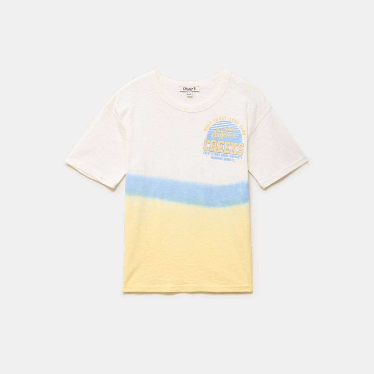 T-shirt col rond manches courtes coton jaune gar&ccedil;on