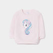 Sweat velours à sequins boutonné rose clair bébé fille