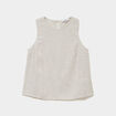 Blouse sans manches lin m&eacute;lang&eacute; blanc femme