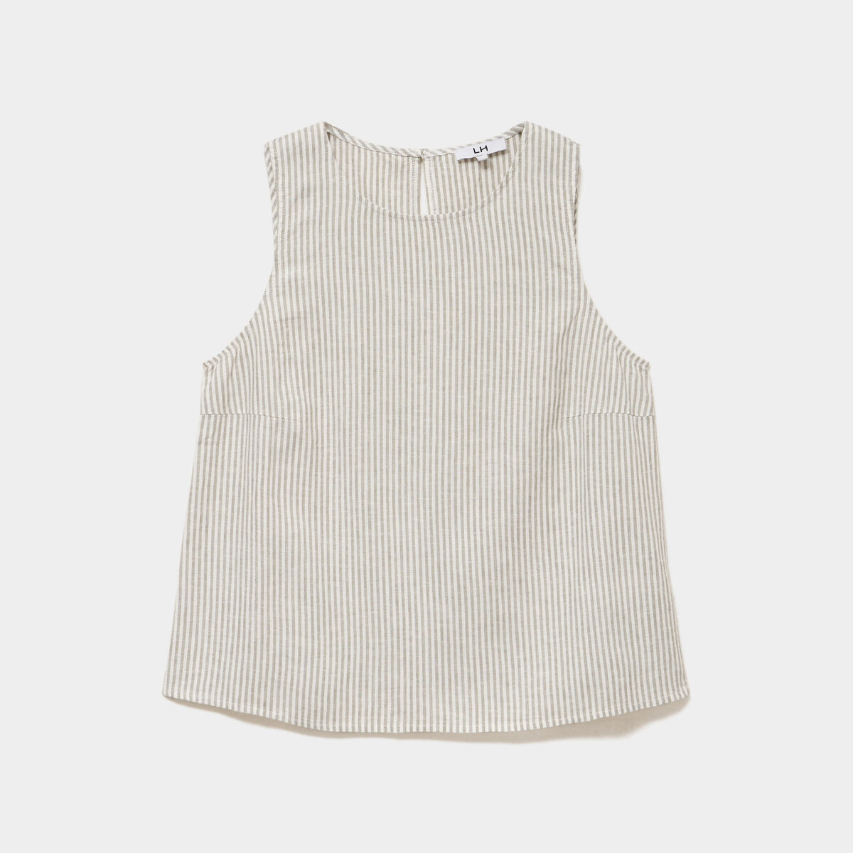 Blouse sans manches lin m&eacute;lang&eacute; blanc femme