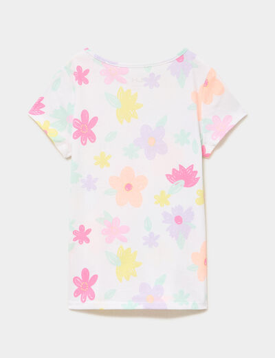 Ensemble pyjama short et t-shirt coton blanc fille