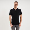 Polo col zipp&eacute; manches courtes coton noir homme