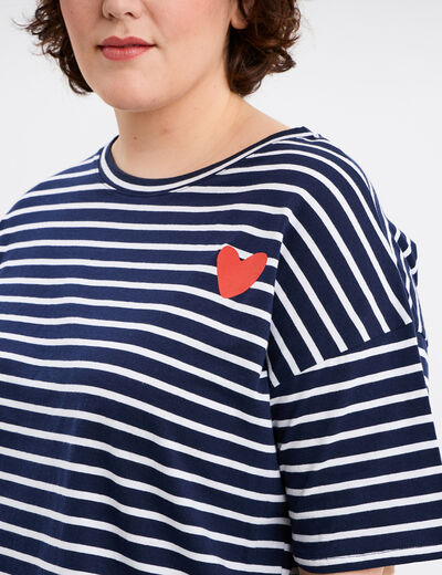 Ensemble pyjama pantalon coton bleu marine femme grande taille