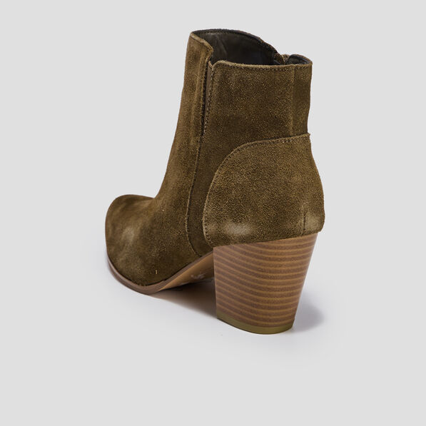 bottines western en cuir vert kaki femme Bottines western en cuir vert kaki femme