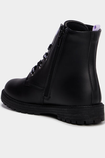 Boots &agrave; lacets crant&eacute;es Kuromi noir fille