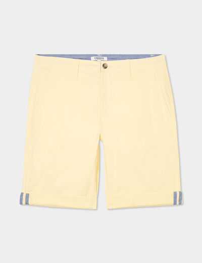 Short chino slim Creeks jaune clair homme