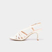 Sandales &agrave; talons avec bride blanc femme