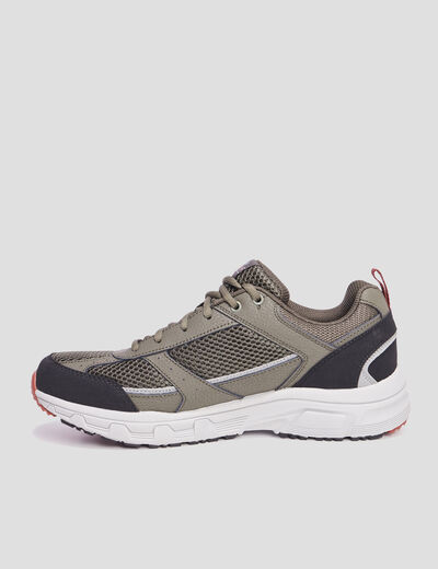 Baskets running mémoire forme Skechers vert kaki homme