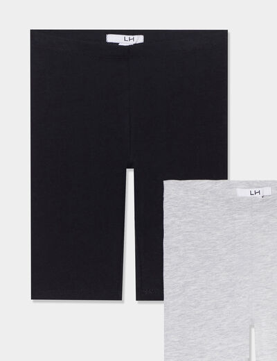 Lot 2 shorts courts noir fille