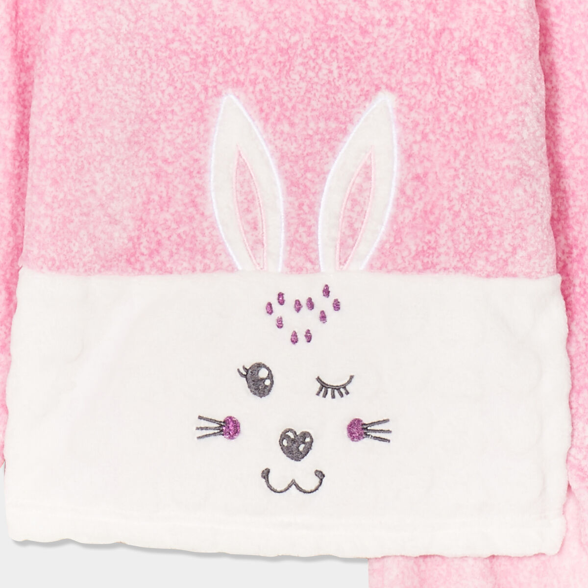Ensemble pyjama effet polaire mauve fille