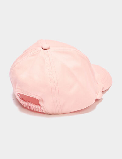 Casquette détails plissés coton rose bébé fille