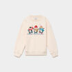 Sweat oversize &agrave; sequins col rond ivoire fille