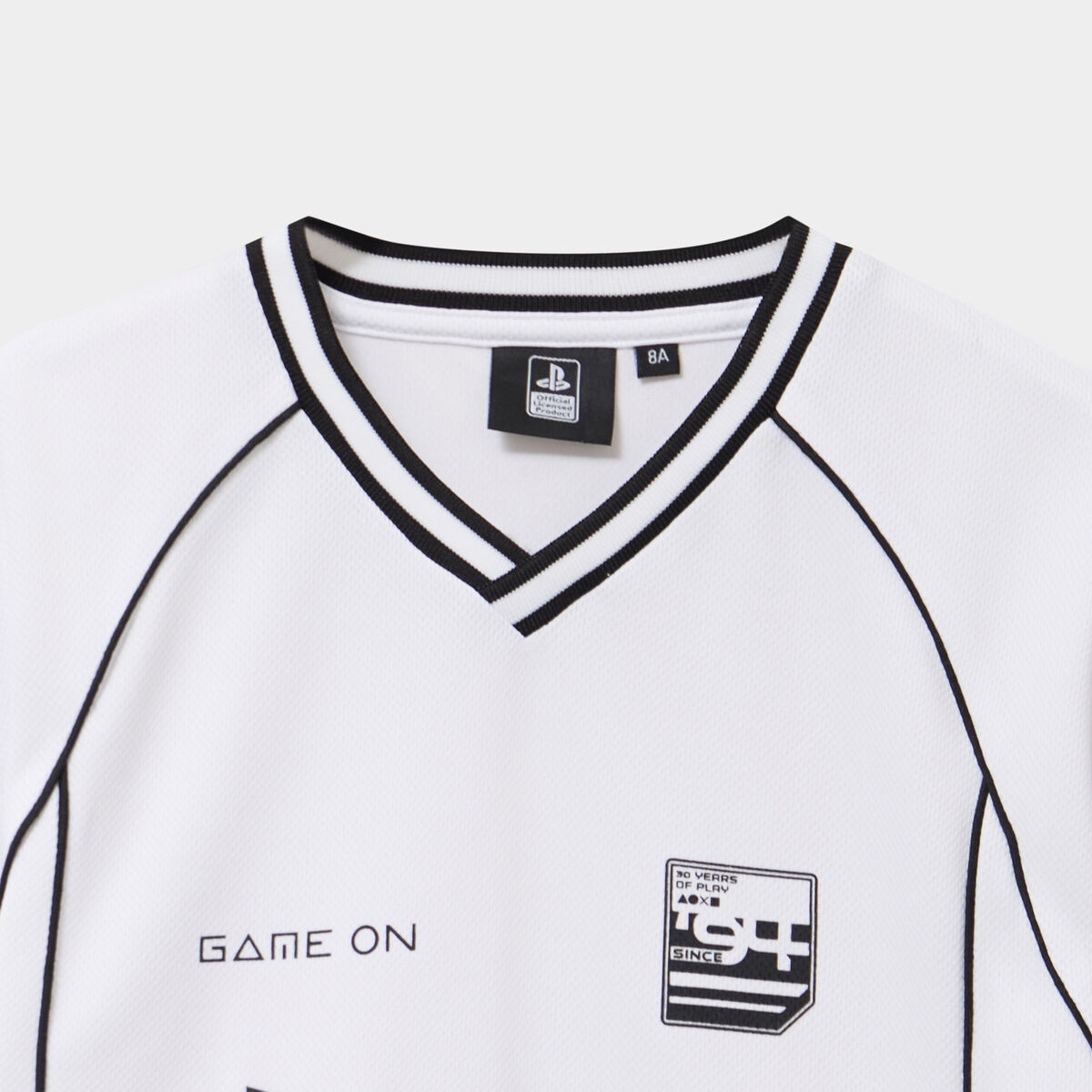 T-shirt col en V Playstation blanc gar&ccedil;on