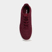 Baskets en su&eacute;dine &agrave; lacets bordeaux femme