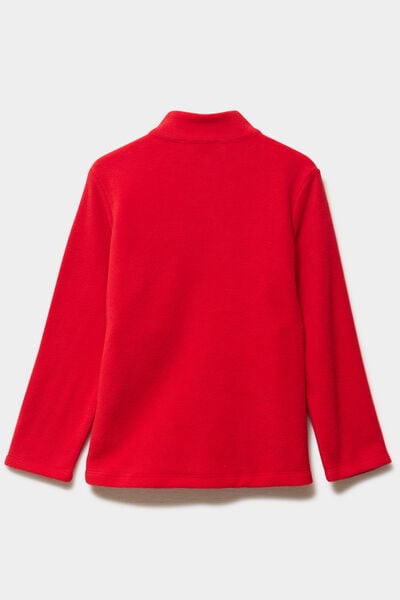 Gilet polaire zipp&eacute; col montant rouge gar&ccedil;on