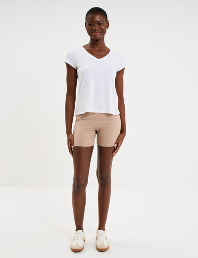 Short cycliste coton majoritaire sable femme
