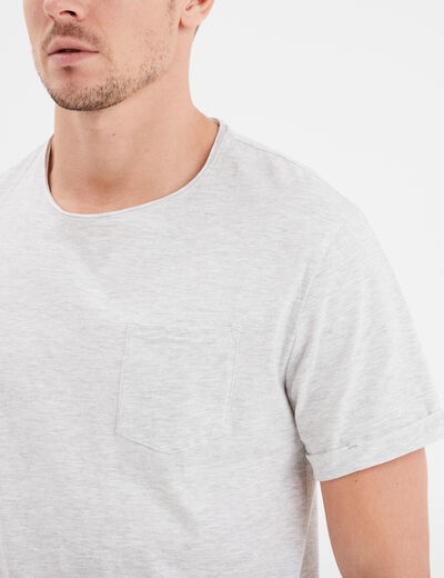 T-shirt col rond manches courtes Liberto blanc homme