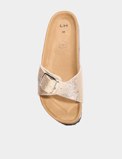 Mules jaune or femme