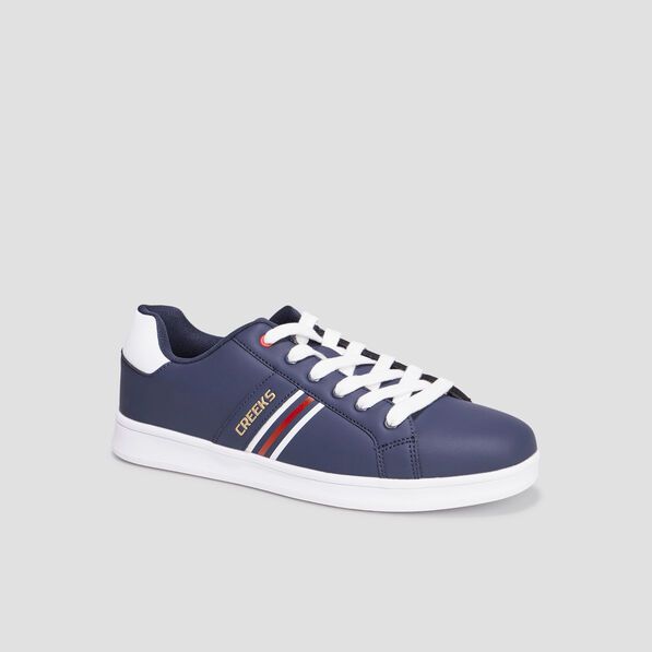 Tennis basses à lacets bleu marine homme