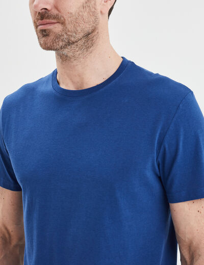 T-shirt en coton manches courtes bleu electrique homme