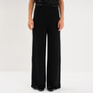 Pantalon large &agrave; paillettes noir femme