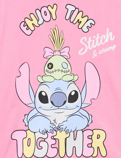 Ensemble pyjama 2 pi&egrave;ces coton Stitch rose fille