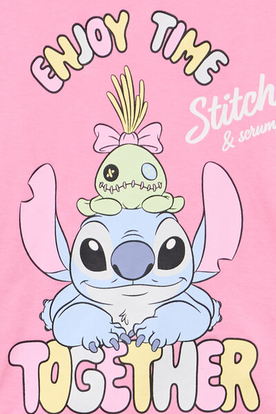 Ensemble pyjama 2 pi&egrave;ces coton Stitch rose fille