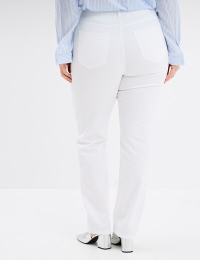 Pantalon straight taille haute Modavista blanc femme grande taille