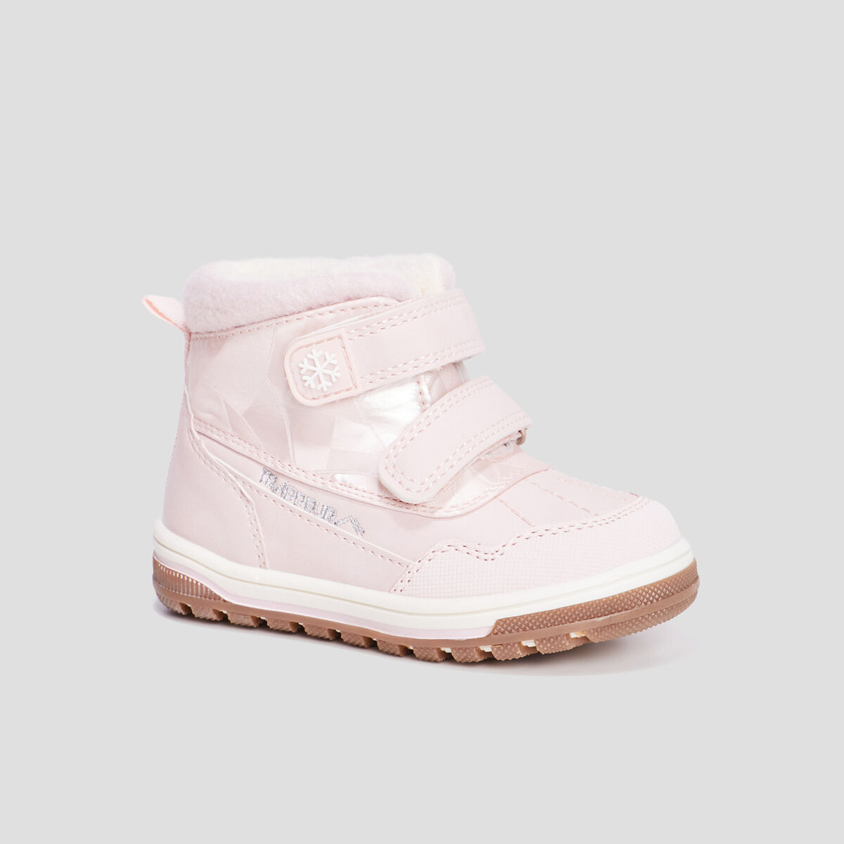 Bottines fourr&eacute;es &agrave; scratchs Trappeur rose b&eacute;b&eacute; fille